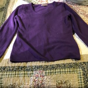 Purple White Stag V-Neck Sweater